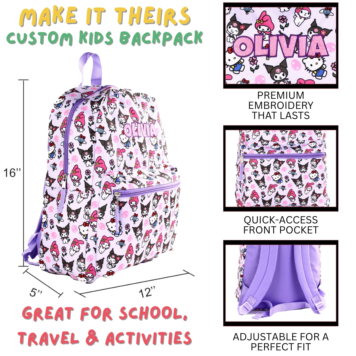 hello kitty personalized backpack Personalized Hello Kitty Backpack for Kids