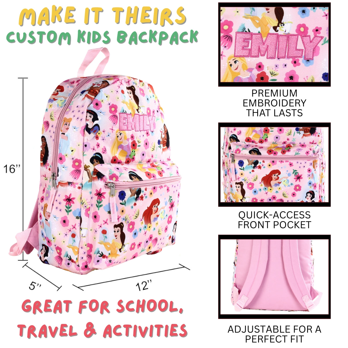 16 inch backpack kids J World Lollipop 16" Rolling And Lunch Bag your child will love their favorite bookbag designs. AGSDON 3Pcs School Backpack for