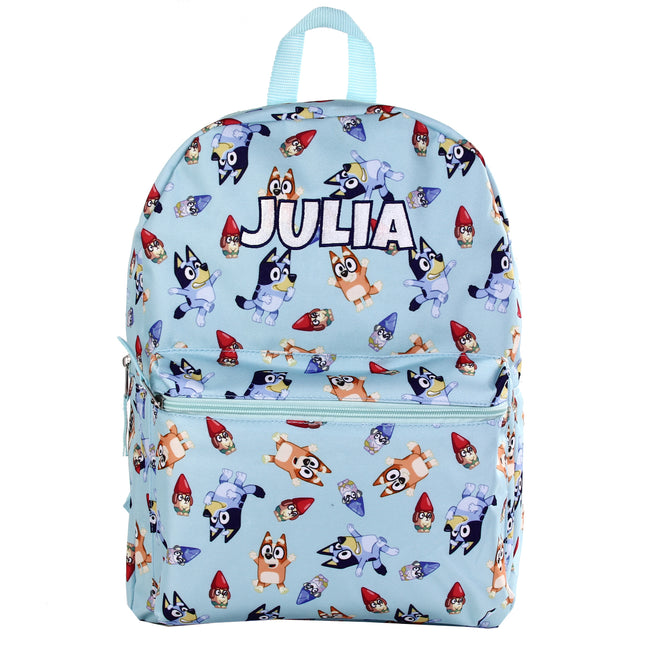 Personalized Bluey Backpack for Kids | Custom Name Embroidered Bookbag (16 Inch)