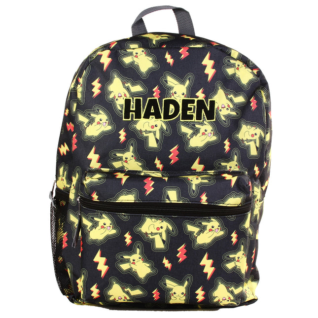 Personalized Pokémon Backpack for Kids | Custom Name Embroidered Bookbag (16 Inch)