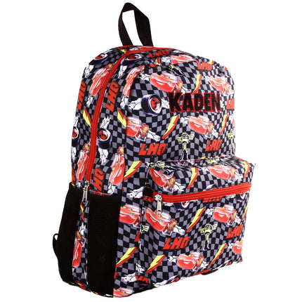 Personalized Cars Backpack for Kids | Custom Name Embroidered Bookbag (16 Inch)