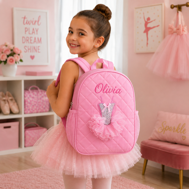 Personalized Embroidered Ballerina Dance Backpack