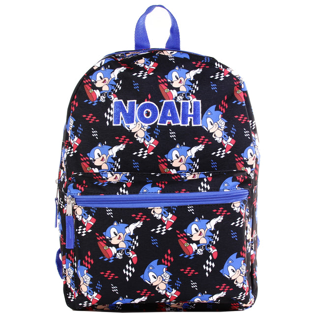 Personalized Sonic Backpack for Kids | Custom Name Embroidered Bookbag (16 Inch)