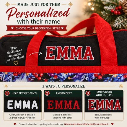 Personalized Christmas Eve Duffel Bag for Kids