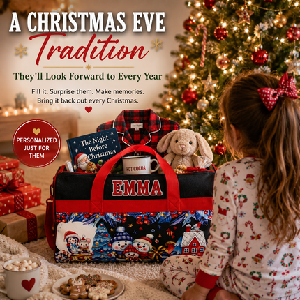Personalized Christmas Eve Duffel Bag for Kids