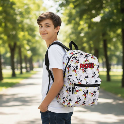 Personalized Mickey Mouse Backpack for Kids | Custom Name Embroidered Bookbag (16 Inch)