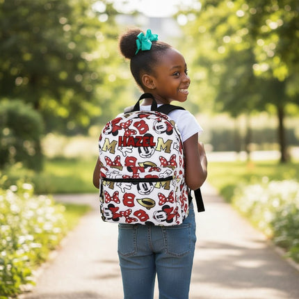 Personalized Minnie Mouse Backpack for Kids | Custom Name Embroidered Bookbag (16 Inch)