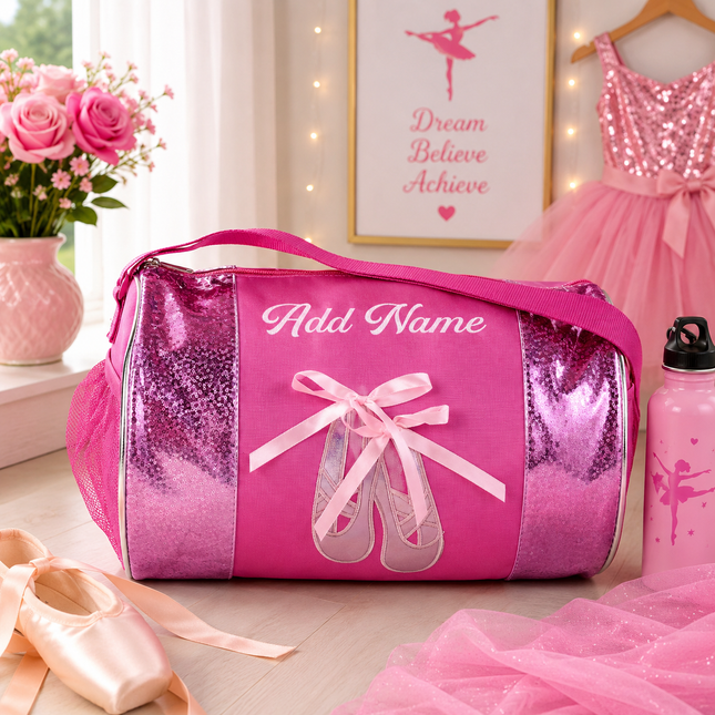 Personalized Ballet Shoes Dance Duffel Bag