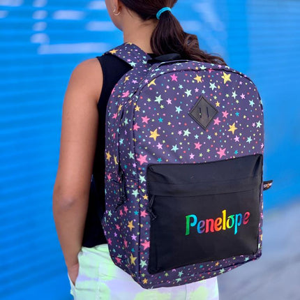 Personalized School Backpack - Rainbow Stars