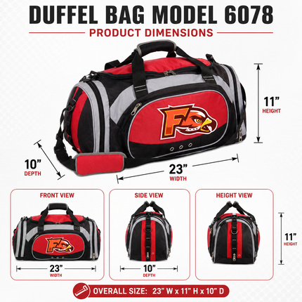 Custom Logo Deluxe Duffel Bag | Personalized Sport & Travel Bags | Model 6078
