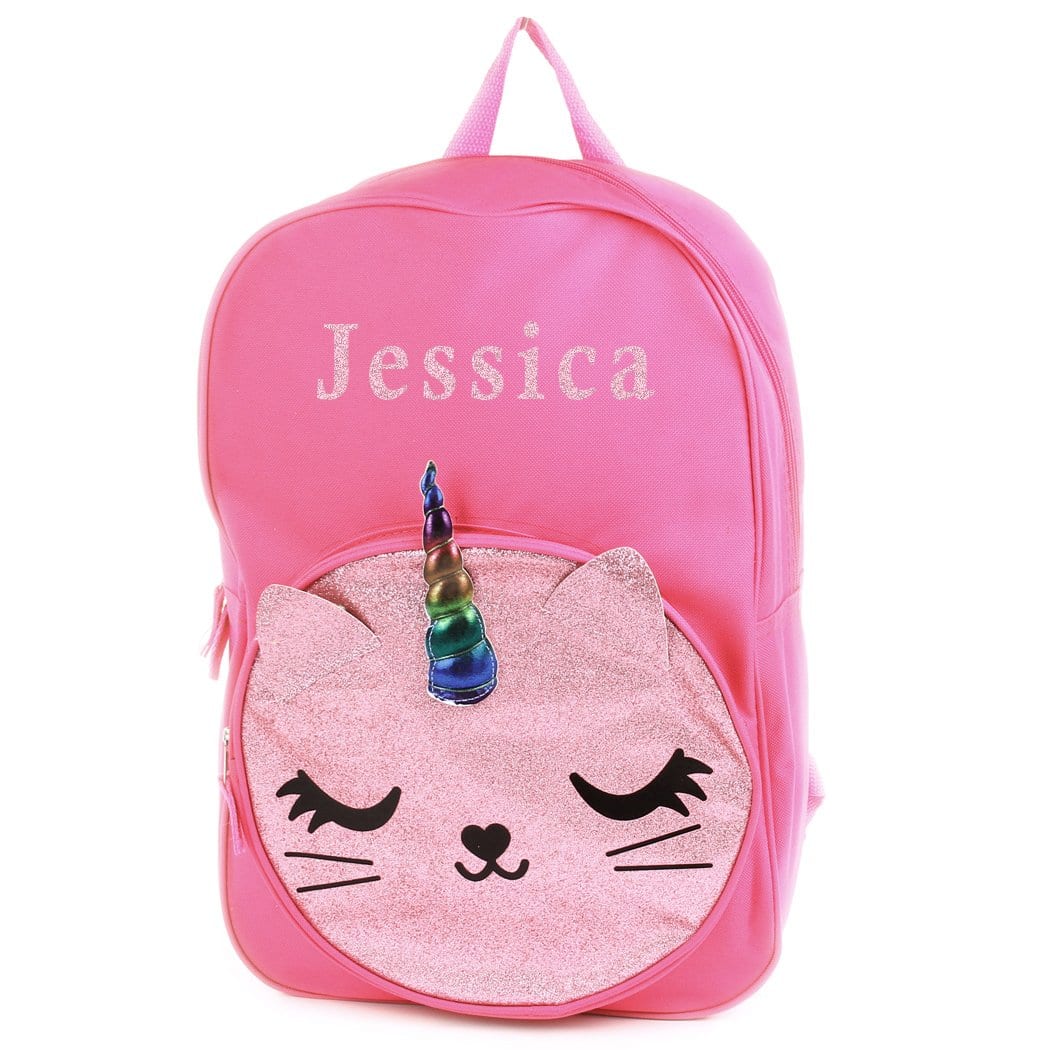 Personalized 17 Inch Critter Backpack - Unicorn Kitty – Kishkesh