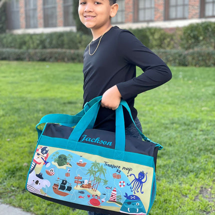 Personalized Kid's Travel Duffel Bag - Treasure Map