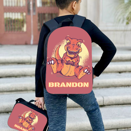 Personalized Full Color Backpacks / Lunch Bag / Duffel Bag - Dino Gamer