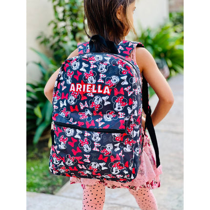 Personalized Minnie Mouse Backpack for Kids | Custom Name Embroidered Bookbag (16 Inch)