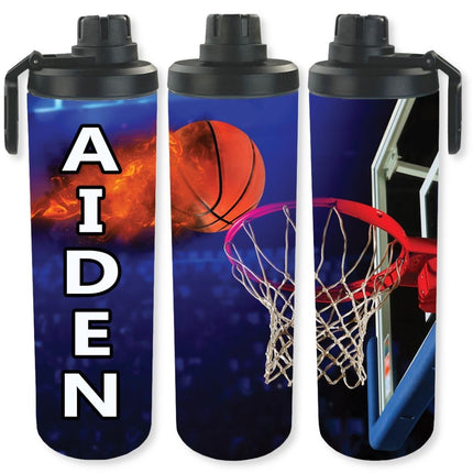 Personalized Full Color Sport Duffel Bag W/ Optional Water Bottle - Basketball