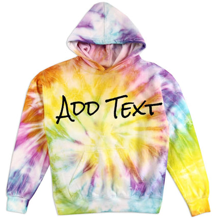Personalized Neon Tie Dye Fleece Pullover Hooded Sweatshirt - Rainbow/Pastel