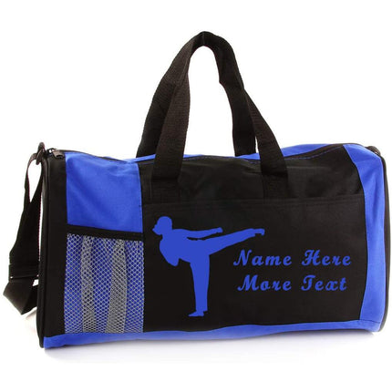 Personalized Kid's Sports Duffel Bag - Karate Girl
