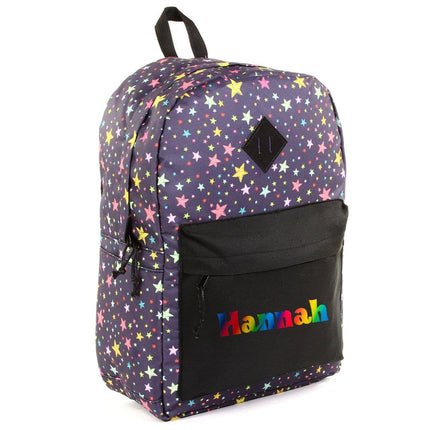 Personalized School Backpack - Rainbow Stars