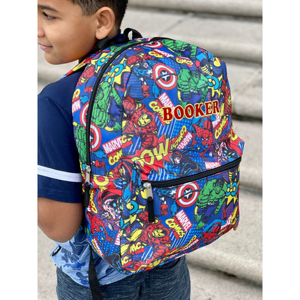 Personalized Avengers Backpack for Kids | Custom Name Embroidered Bookbag (16 Inch)