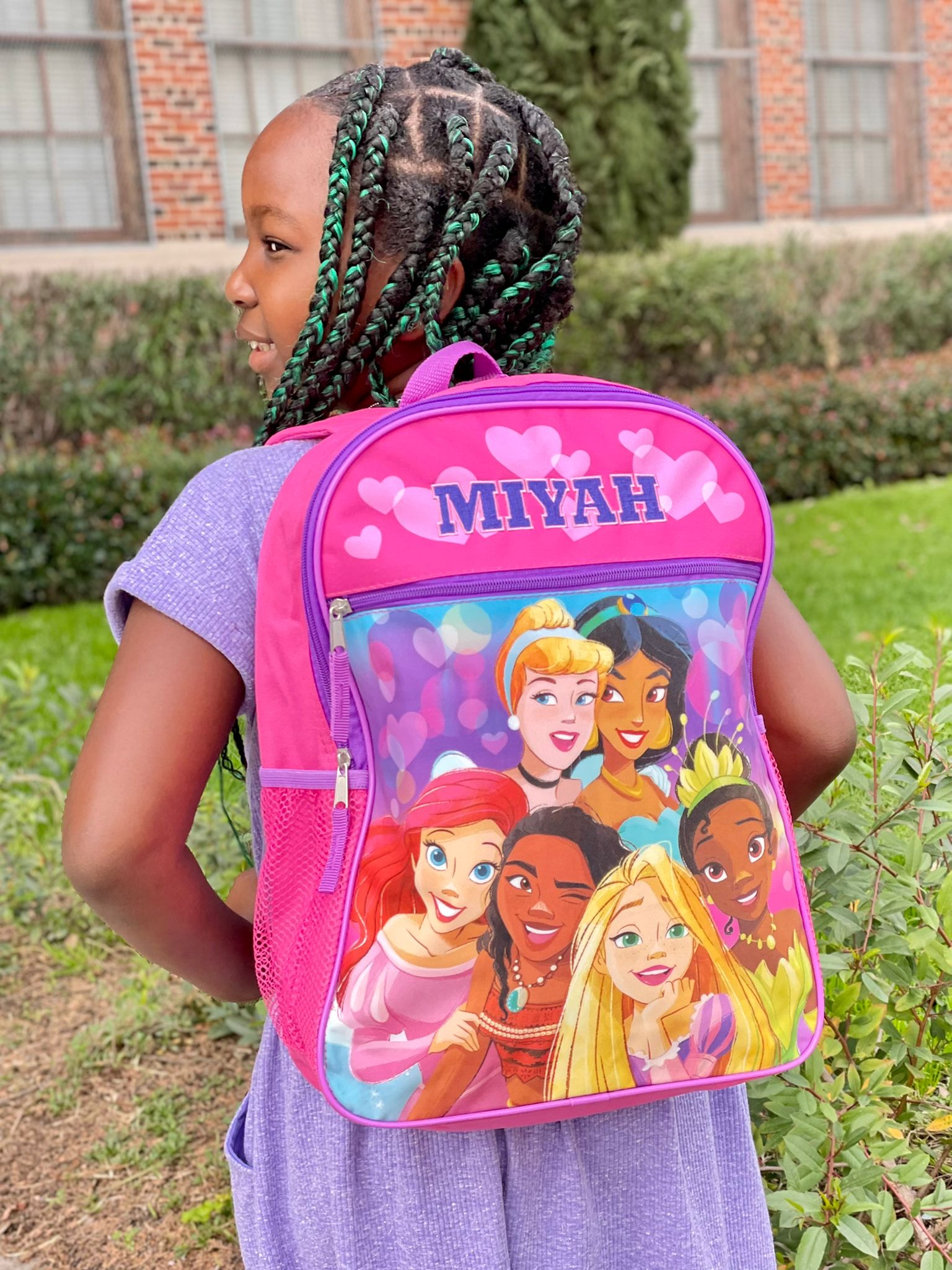 Personalized 16 Inch School Backpack - Princess Squad Kishkesh Personalized 16 Inch School Backpack - Princess Squad Kishkesh