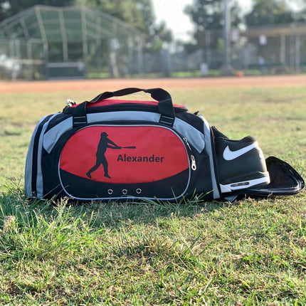 Personalized Deluxe Sports Duffel Bag for Kids and Adults - Baseball