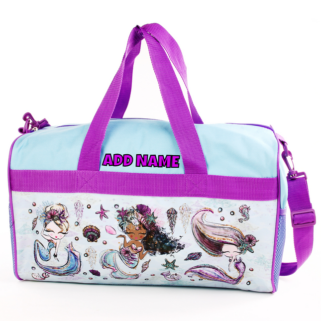 Personalized Kid's Travel Duffel Bag - Mermaid Squad